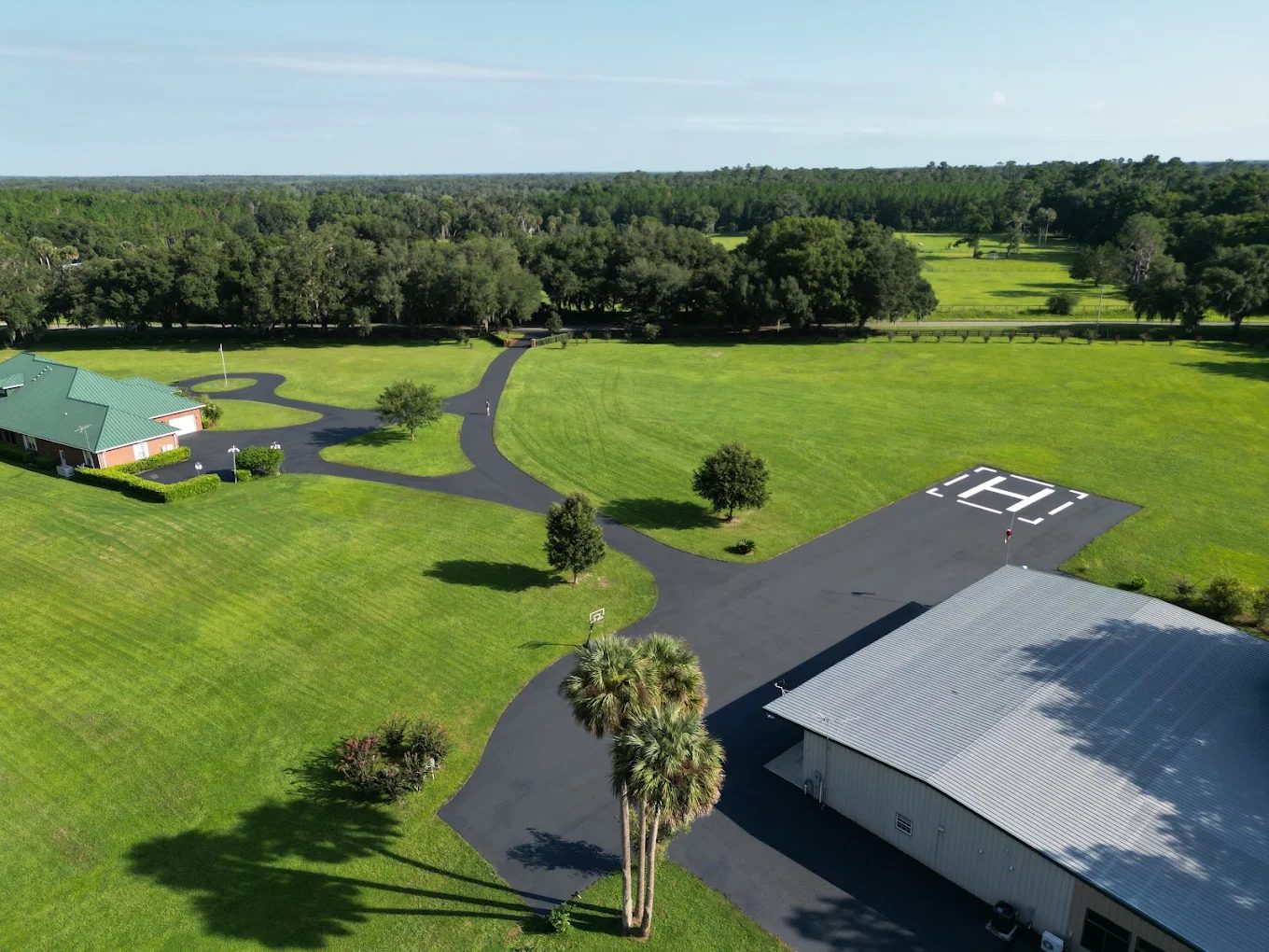 Helipad property, aerial, an Armour Asphalt project
